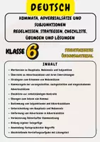 Vorschau - Arbeitsblätter - Kommata, Adverbialsätze und Subjunktionen Regelwissen, Strategien, Checkliste, Übungen und Lösungen Klasse 6 - Deckblatt