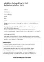 Vorschau - Klassenarbeiten - Mündliche Abiturprüfung Sozialwissenschaften 2026 - Seite 1
