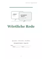Vorschau - Arbeitsblätter - Arbeitsheft Wörtliche Rede: Zeichensetzung & Begleitsatz - Deutsch (Klasse 5/6) - Seite 1