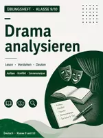 Vorschau - Stundenentwürfe - Arbeitsheft Dramenanalyse: Freytag-Pyramide, Szenenanalyse & Konflikte - Deutsch (Klasse 9/10) - Deckblatt