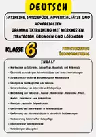 Vorschau - Arbeitsblätter - Satzreihe, Satzgefüge, Adverbialsätze und Adverbialien Grammatiktraining mit Merkwissen, Strategien, Übungen und Lösungen Klasse 6 - Deckblatt