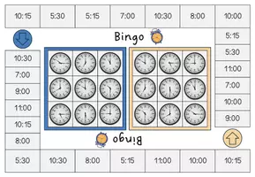 Vorschau - Stationenlernen - Uhrzeit Bingo 2. Klasse – volle, halbe & Viertelstunden spielerisch lernen | Analoge & digitale Uhr - Seite 1