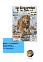 Vorschau - Unterrichtsreihen - Sachunterricht Säbelzahntiger Tiere der Steinzeit Klasse3- Klasse 5 - Deckblatt
