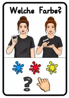Vorschau - Merkblätter - Farben in Deutscher Gebärdensprache (DGS) – Bildkarten & Plakate für Sprachförderung, UK & Förderschule - Seite 3