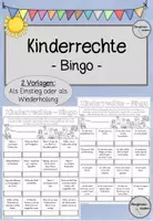 Vorschau - Arbeitsblätter - Kinderrechte - Bingo - Deckblatt