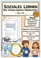 Vorschau - Stundenentwürfe - Soziales Lernen: Sozialtraining "Komplimente-Werkstatt" - Teil 1 (Doppelstunde) / Klasse 2-4 / Schuljahresbeginn - Deckblatt