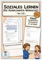 Vorschau - Stundenentwürfe - Soziales Lernen: Sozialtraining "Komplimente-Werkstatt" - Teil 2 (Doppelstunde) / Klasse 2-4 / Schuljahresbeginn - Deckblatt