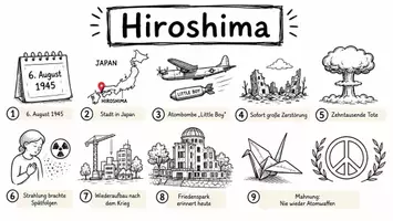 Vorschau - Arbeitsblätter - Arbeitsblätter zum Thema "Hiroshima" + Lösung & MP3 + Mindmap + Infografik - Seite 1
