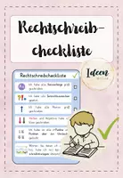 Vorschau - Aufgabenkarten - Rechtschreibcheckliste - Deckblatt