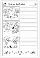 Vorschau - Fördermaterial/Inklusion - Bildergeschichte schreiben – Streit auf dem Schulhof (mit Wortspeicher, Fortsetzung & Musterlösung) | Deutsch Klasse 3/4 - Seite 2