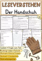 Vorschau - Arbeitsblätter - Ballade: Der Handschuh — Friedrich Schiller, Leseverständnis Sachtexte (Klasse 4–6) mit Arbeitsblättern - Deckblatt