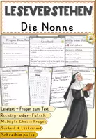 Vorschau - Arbeitsblätter - Ballade:Die Nonne — Ludwig Uhland, Leseverständnis - Schreiben & Verstehen - Arbeitsblätter - Deckblatt