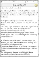 Vorschau - Arbeitsblätter - Ballade:Die Nonne — Ludwig Uhland, Leseverständnis - Schreiben & Verstehen - Arbeitsblätter - Seite 2