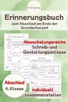 Vorschau - Arbeitsblätter - Erinnerungsbuch Grundschule | Abschied 4. Klasse | Freundebuch, Reflexion & Abschlussheft - Deckblatt