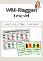 Vorschau - Spiele - Lesespiel WM 2026 Länderflaggen + Übersicht - Deckblatt