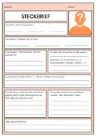 Vorschau - Arbeitsblätter - Steckbrief / Wanted Spiel - DEU - Seite 1