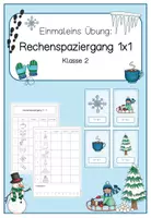 Vorschau - Arbeitsblätter - Rechenspaziergang 1x1 Winter (Einmaleins Übung) - Deckblatt