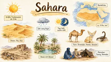 Vorschau - Arbeitsblätter - Arbeitsblatt "Sahara" + Onlineübung & MP3 + Infografik - Seite 2