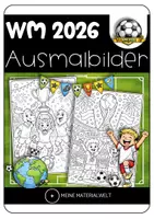 Vorschau - Mal- und Bastelvorlagen - 15 Ausmalbilder zur Fußball-WM 2026 - Deckblatt