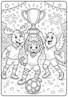 Vorschau - Mal- und Bastelvorlagen - 15 Ausmalbilder zur Fußball-WM 2026 - Seite 1