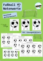Vorschau - Arbeitsblätter - Fußball Notenwerte - Deckblatt