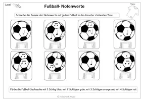 Vorschau - Arbeitsblätter - Fußball Notenwerte - Seite 1