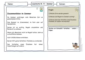 Vorschau - Arbeitsblätter - Sommer Klasse 5 | Lesetexte & Sachtexte | Verantwortung & Gesundheit | differenziert mit Lösungen - Seite 3