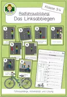 Vorschau - Arbeitsblätter - Das Linksabbiegen (Verkehrserziehung Radfahrausbildung Grundschule Klasse 3-4) - Deckblatt