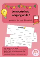 Vorschau - Merkblätter - Lernwörter Schülerheft Jahrgangsstufe 3 - Deckblatt