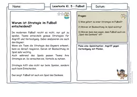 Vorschau - Arbeitsblätter - Fußball Klasse 5 | Lesetexte zur WM | Strategie & Gesellschaft | mit Lösungen - Seite 2