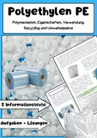 Vorschau - Arbeitsblätter - Polyethylen PE Kunststoff: Polymerisation Chemie - Deckblatt