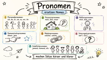 Vorschau - Arbeitsblätter - Arbeitsblätter zum Thema "Pronomen" + Lösung & MP3 + Mindmap + Infografik - Seite 1