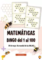 Vista previa - Unidades / Secuencias / Situaciones de Aprendizaje - BINGO DE LAS ABEJITAS: NÚMEROS DEL 1 AL 100 🐝✨ - Portada
