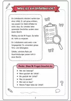 Vorschau - Arbeitsblätter - Unfallbericht schreiben – Arbeitsblätter mit Schreibplan Klasse 3-4 - Seite 1