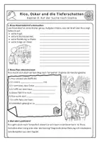 Vorschau - Arbeitsblätter - Rico, Oskar und die Tieferschatten – Kapitel 8 „Auf der Suche nach Sophia“ | Arbeitsblätter mit Lösungen Deutsch Klasse 5/6 - Seite 1