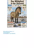 Vorschau - Unterrichtsreihen - Sachunterricht Klasse 3/4 Wildpferd in der Steinzeit - Deckblatt