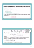 Vorschau - Fördermaterial/Inklusion - Lernkarten Prozentrechnung – Grundwert, Prozentwert & Prozentsatz | Klasse 7/8 - Seite 1