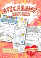 Vorschau - Arbeitsblätter - Abschied Klasse 2 Steckbrief - Deckblatt