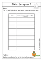 Vorschau - Arbeitsblätter - Lesepässe und Leseraupen - Seite 1