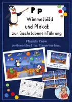 Vorschau - Arbeitsblätter - Buchstabe P p: Wimmelbild/Plakat und Material zur Buchstabeneinführung - Seite 1