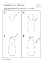 Vorschau - Arbeitsblätter - Katze zeichnen in 8 Schritten - Seite 2
