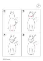 Vorschau - Arbeitsblätter - Katze zeichnen in 8 Schritten - Seite 3