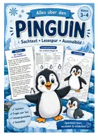 Vorschau - Arbeitsblätter - Der Pinguin - Sachtext mit Fragen, Lesespur und Ausmalbild Klasse 3-4 - Deckblatt