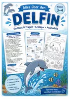Vorschau - Arbeitsblätter - Der Delfin - Sachtext mit Fragen, Lesespur und Ausmalbild Klasse 3-4 - Deckblatt