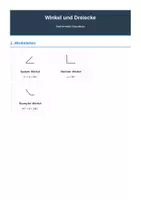 Vorschau - Arbeitsblätter - Winkel & Dreiecke Übersicht der Winkelarten & Dreiecksformen - Seite 1