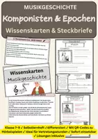 Vorschau - Unterrichtsreihen - Musikgeschichte Musik Klasse 7–9 – Epochen & Komponisten | Arbeitsblätter + Steckbriefe + Hörbeispiele - Deckblatt