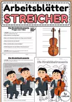 Vorschau - Arbeitsblätter - Arbeitsblätter: Die Streichinstrumente - Musik Jg.5/6 - Deckblatt