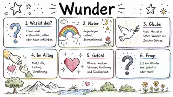 Vorschau - Arbeitsblätter - Arbeitsblätter zum Thema "Wunder" + Lösung & MP3 + Mindmap + Infografik - Seite 1