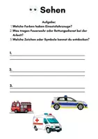 Vorschau - Stundenentwürfe - Sinnesübungen mit Rettungsberufen – Arbeitsheft für Grundschulkinder | Spielerisches Lernen mit allen Sinnen - Seite 1
