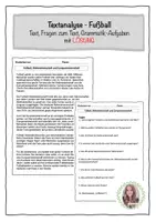 Vorschau - Stundenentwürfe - Textanalyse zum Thema "Fußball" - Deckblatt